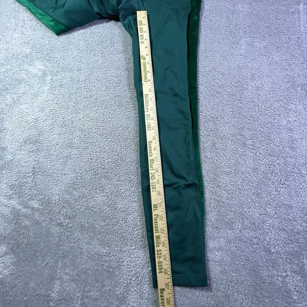 PINK Active Leggings Women's M Medium Green‎ Velvet Side Stripe Athleisure Gym